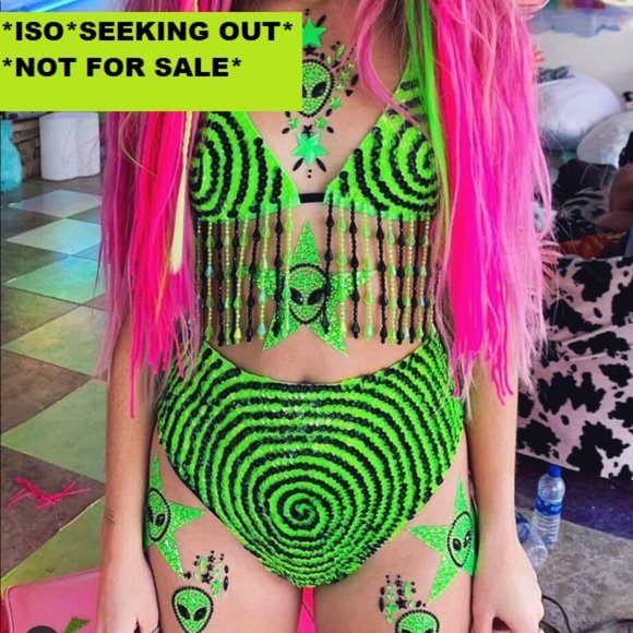 iHeartRaves Tops - ISO*NOT FOR SALE ** SEEKING OUT** Shop Easy Tiger Trippin bra top and hot pants